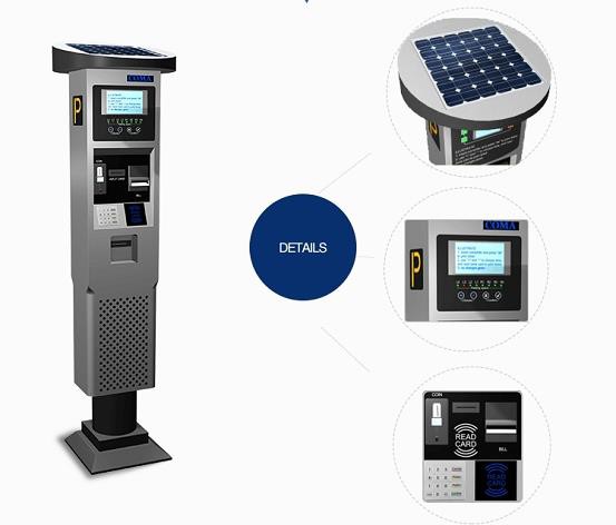 Solární na ulici auto parkovací automat